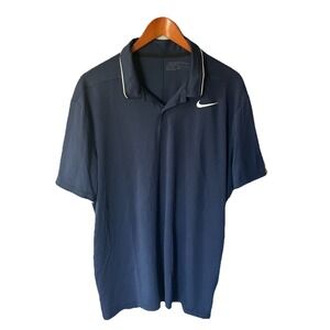 Men's Nike Golf Standard Dri Fit Navy Blue Polo Shirt Size XL Sports Athleisure